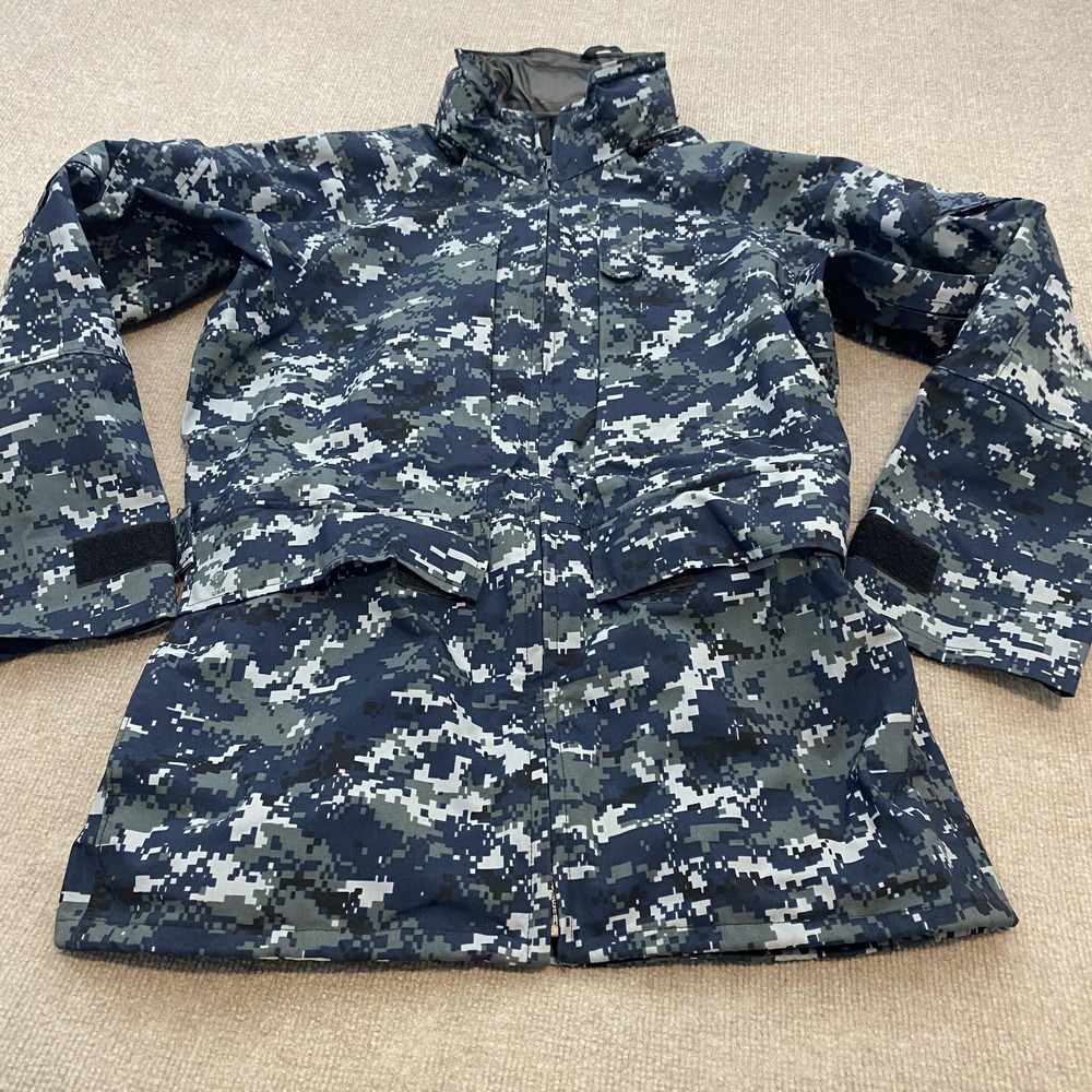 US Navy Hooded Parka Women M Tall Valley Apparel Coat Digital Camo Waterproof